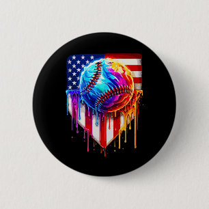 Sell Ice Cream American Flag Drip  6 Cm Round Badge