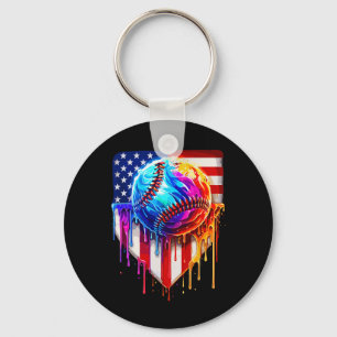 Sell Ice Cream American Flag Drip  Key Ring