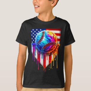 Sell Ice Cream American Flag Drip  T-Shirt