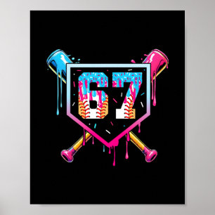 Sell Ice Cream Drip Number 67 Player 67th Birthday Poster