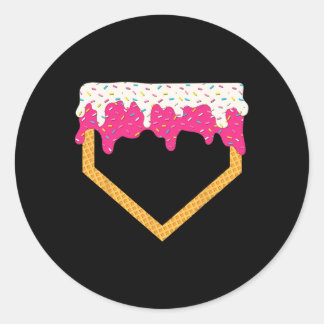Sell Ice Cream Dripping Sell Home Plate Drip 6  Classic Round Sticker