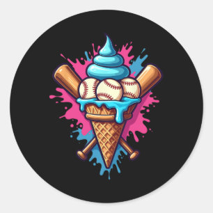 Sell Ice Cream Watercolor Sports Lover Ice Cream C Classic Round Sticker