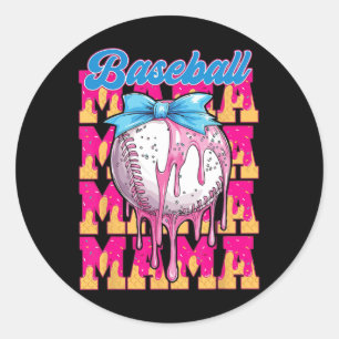 Sell Mama Coquette Bow Sport Mum Drip Sell 1 Classic Round Sticker