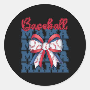 Sell Mama Coquette Bow Sport Mum Mothers Day  Classic Round Sticker