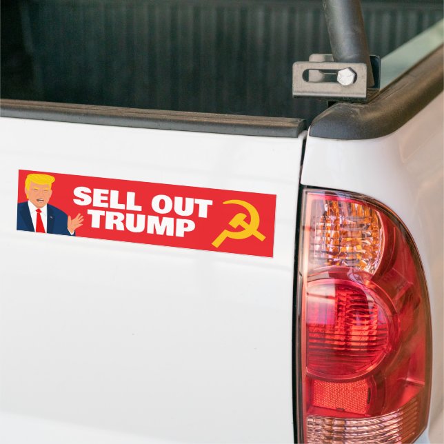 Sell Out Traitor Trump funny political cartoon Bumper Sticker (On Truck)
