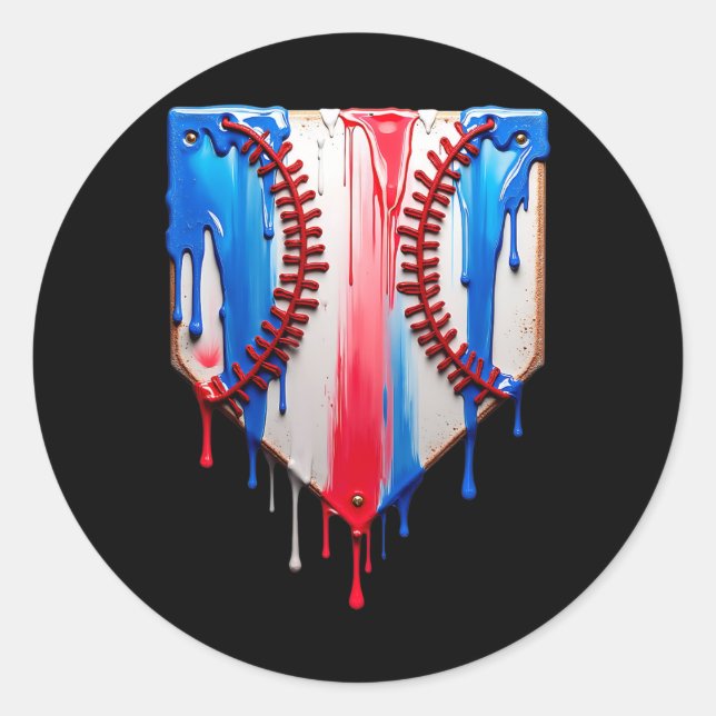 Sell Plate Drip Usa Flag Sell Softll Drip  Classic Round Sticker (Front)