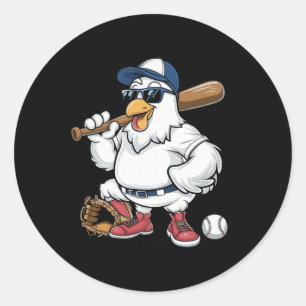 Sell Playing Chicken Funny Sports Design Classic Round Sticker