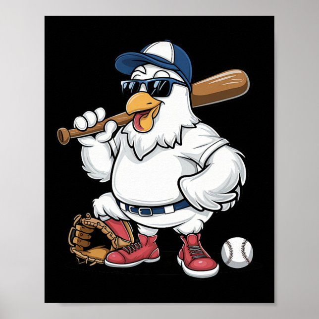 Sell Playing Chicken Funny Sports Design  Poster (Front)