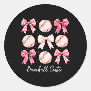 Sell Sister Coquette Bow Game Day Sell Mum Mother  Classic Round Sticker