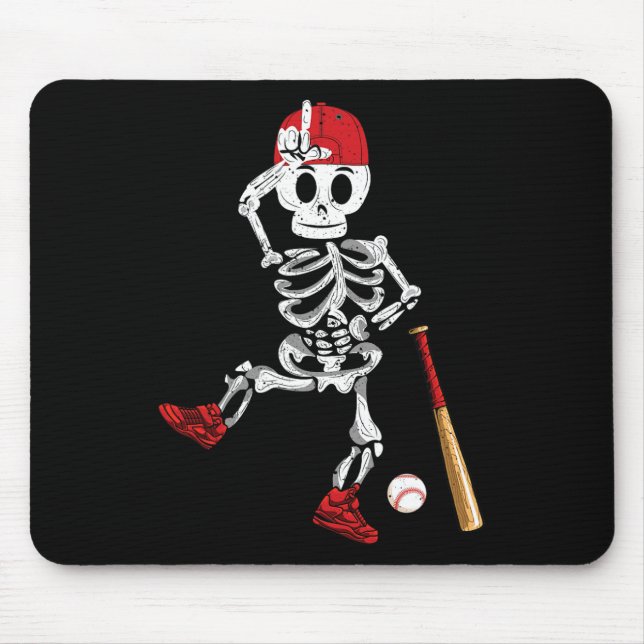 Sell Skeleton Halloween Funny Skeleton Sell Playin Mouse Pad (Front)