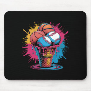 Sell Sketll Ice Cream Watercolor Sports Art Mouse Pad