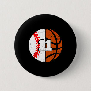 Sell Sketll Number 11 Jersey Funny 11th Birthday  6 Cm Round Badge