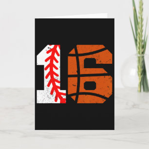 Sell Sketll Number 16 Jersey Funny 16th Birthday 1 Card