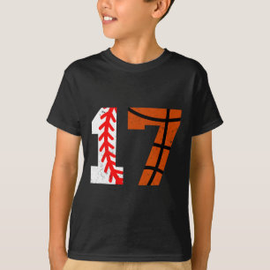 Sell Sketll Number 17 Jersey Funny 17th Birthday 1 T-Shirt