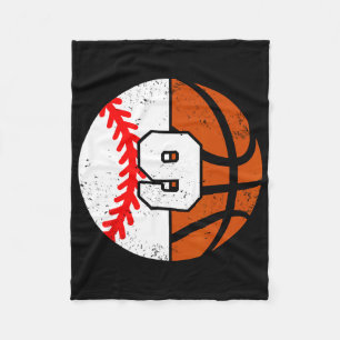 Sell Sketll Number 9 Jersey Funny 9th Birthday  Fleece Blanket