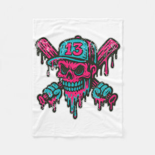 Sell Skull Drip Softll Team Player Design Fleece Blanket