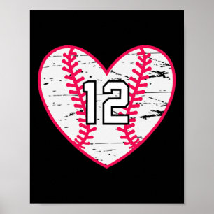 Sell Softll Heart Number #12 Sports Player Fan Jer Poster