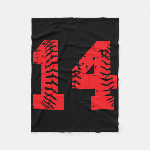 Sell Softll Player Number #14 Red Grunge Lucky Num Fleece Blanket