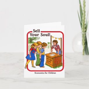 Sell Your Soul Sarcastic Retro Vintage Funny Adult Card