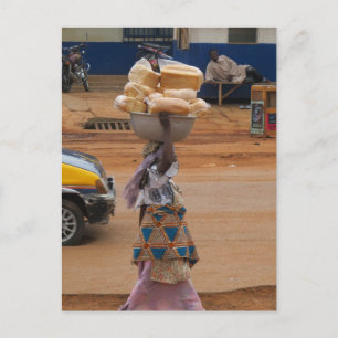Selling Bread in Ghana Postcard
