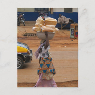 Selling Bread in Ghana Postcard
