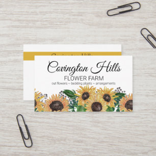 Selling Flowers Sun Flower Farm Business Card