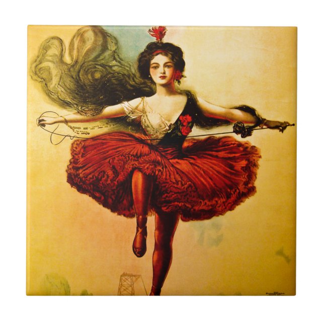 Sells Floto Wire Dancer Circus Princess Victoria Tile (Front)