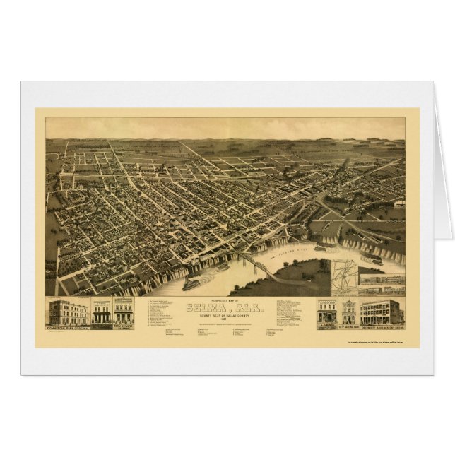 Selma, AL Panoramic Map - 1887 (Front Horizontal)