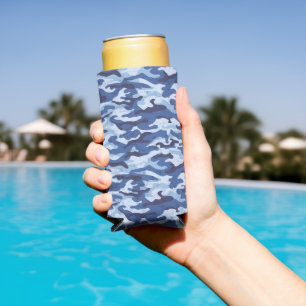 Seltzer Can Cooler-Blue Camo Seltzer Can Cooler