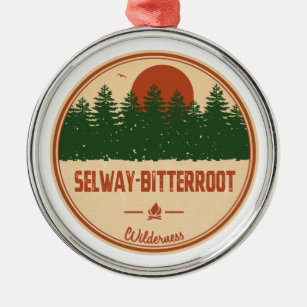 Selway-Bitterroot Wilderness Montana Idaho Metal Tree Decoration