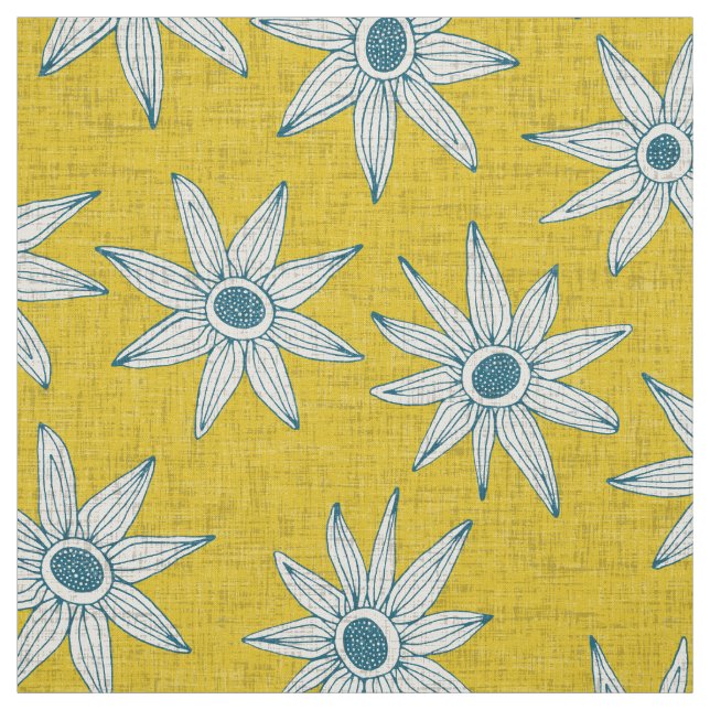 sema yellow blue fabric (Swatch)