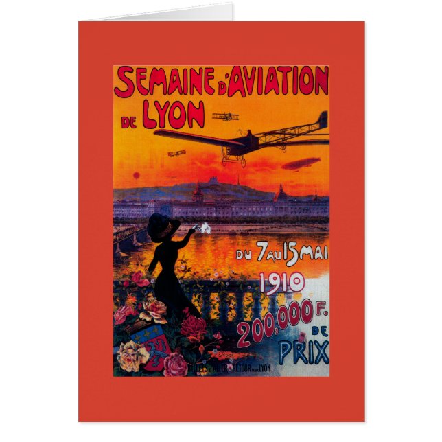 Semaine d' Aviation De Lyon Vintage Poster (Front)
