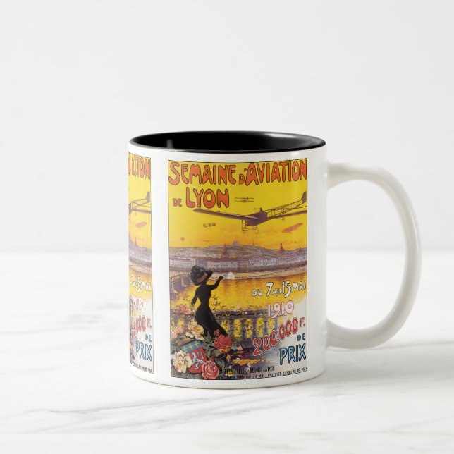Semaine d'Aviation de Lyon Two-Tone Coffee Mug (Right)
