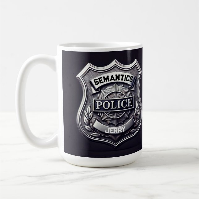SEMANTICS Police mug - customisable (Left)