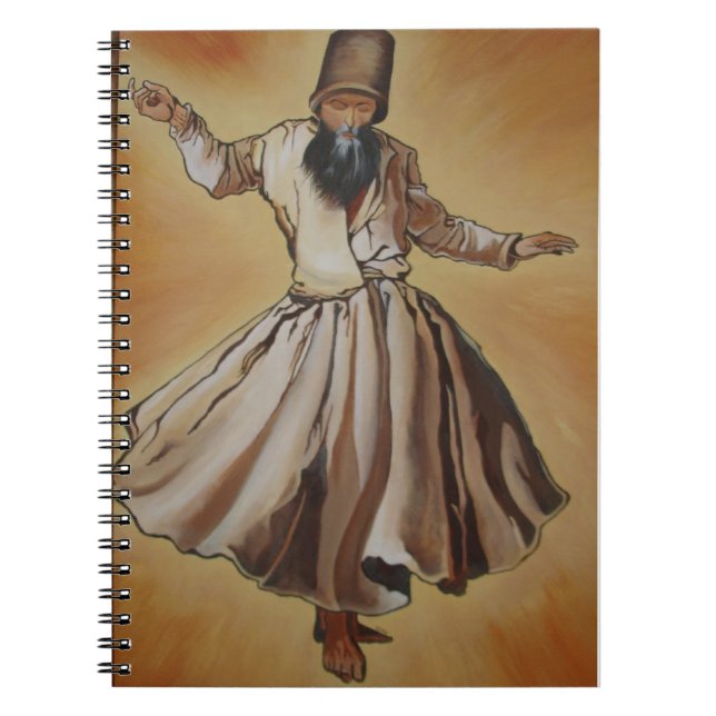 Semasen - Sufi Whirling Dervish Spiral Notebook (Front)