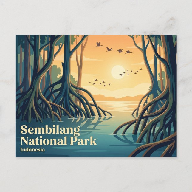 Sembilang National Park Indonesia Postcard (Front)