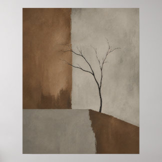 Semi abstract tree art poster