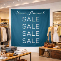 Semi Annual Sale Retail Banner Custom Blue Mall
