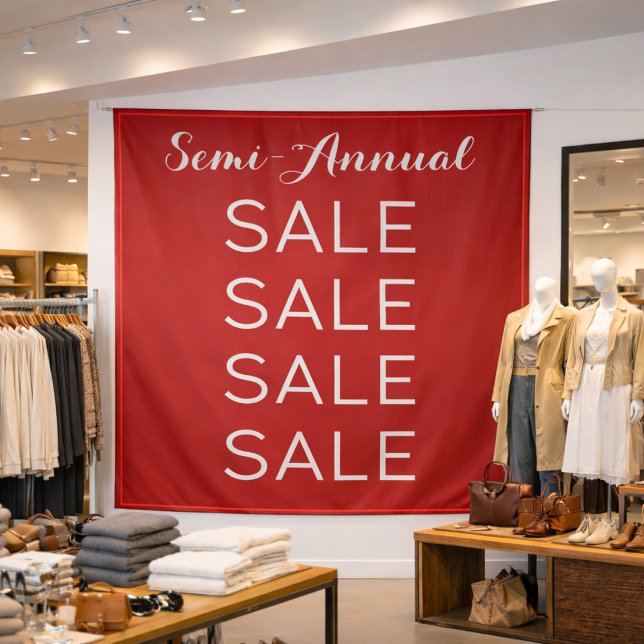 Semi Annual Sale Retail Banner Customizable Mall Tapestry (Creator Uploaded)