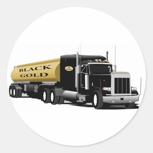 Semi Black Gold Classic Round Sticker (Front)