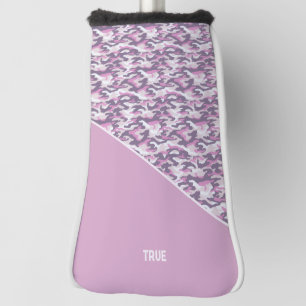 Semi Camouflage double Grey and Pink Golf Head Cover
