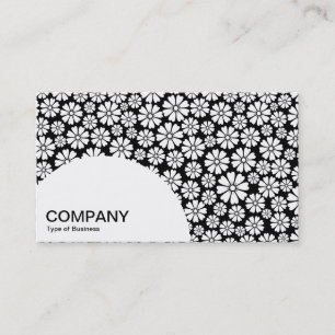 Semi-circle Panel - 8 Petals - White on Black 02 Business Card