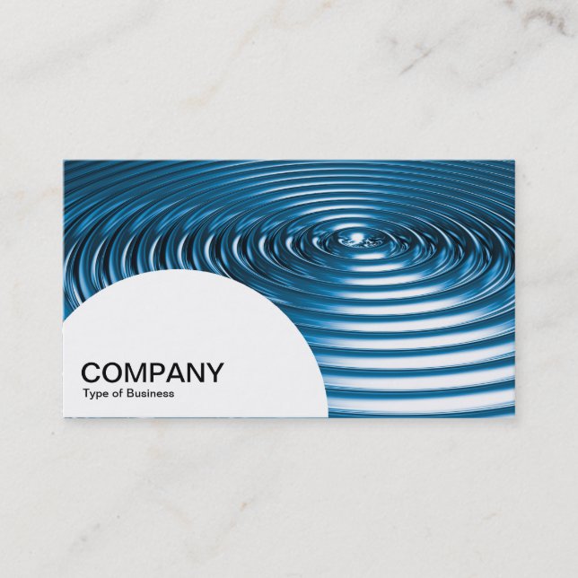 Semi-circle Panel - Concentric Rings - Blue Chrome Business Card (Front)