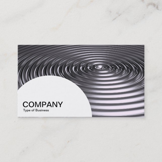 Semi-circle Panel - Concentric Rings - Chrome Business Card (Front)
