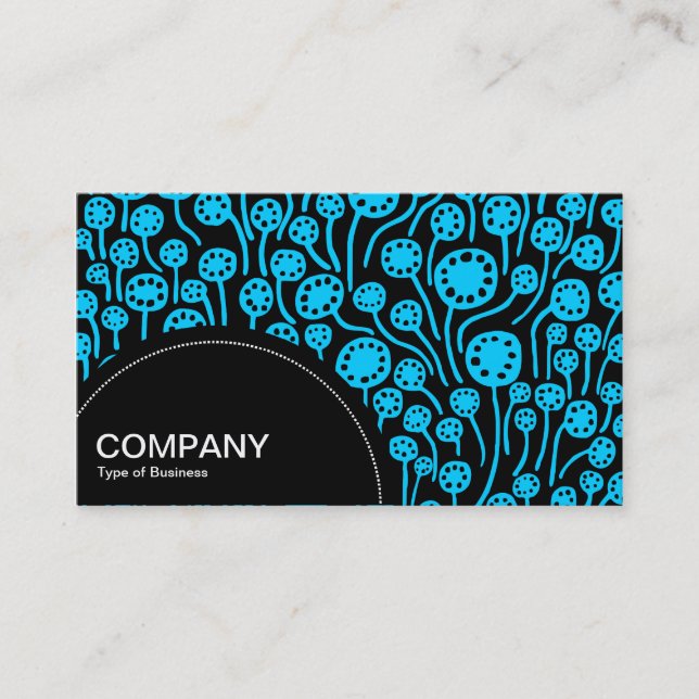 Semi-circle Panel (dots) -  090512 - Sky Blue Business Card (Front)