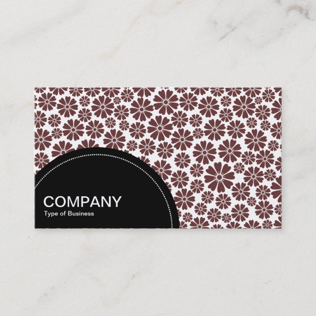 Semi-circle Panel (dots) - 8 Petals - Dark Brown Business Card (Front)