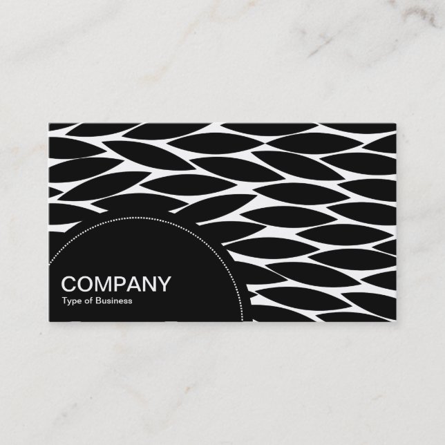 Semi-circle Panel (dots) -  Abstract Leaves Business Card (Front)