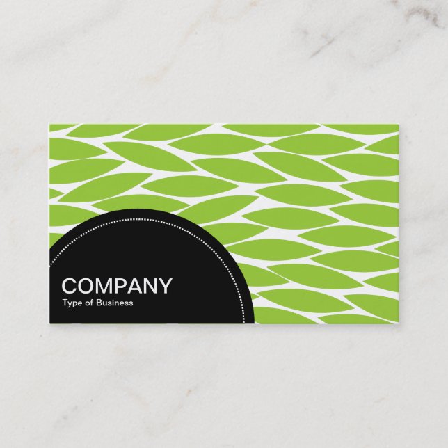 Semi-circle Panel (dots) -  Abstract Leaves Business Card (Front)