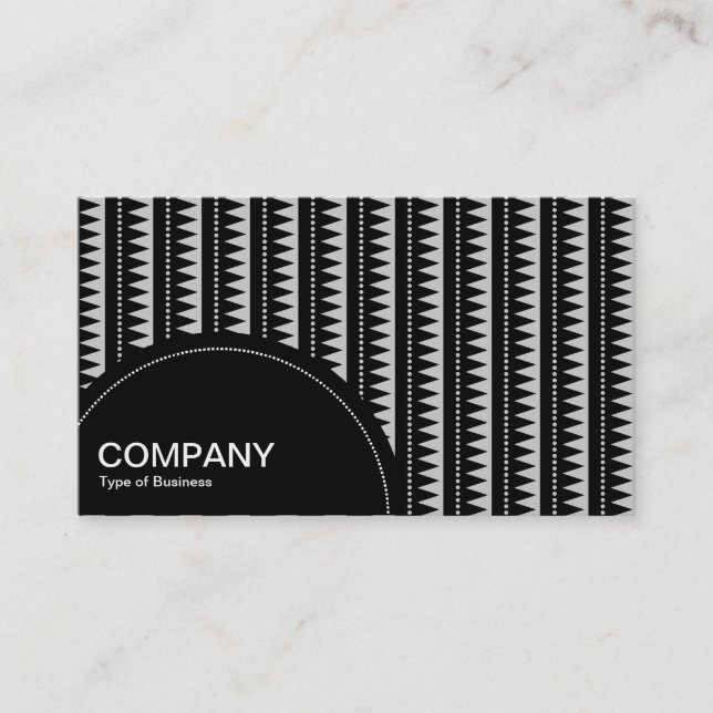 Semi-circle Panel (dots) - Aztec Pattern - Grey Business Card (Front)