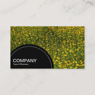 Semi-circle Panel (dots) -  Bed of Yellow Daisies Business Card